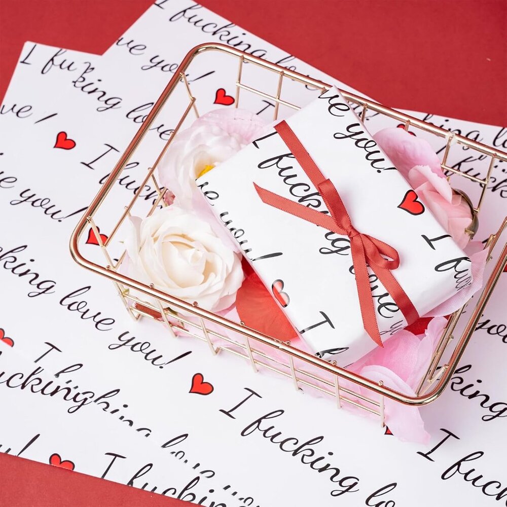 Funny Rude Valentine's Day Wrapping Paper Roll - Mini Roll - 17 Inch x 33 Feet - - Picture 5 of 7